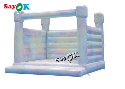 China White PVC Wedding Party Moon Bounce Castle 4.3m 14ft Inflatable With Printing for sale