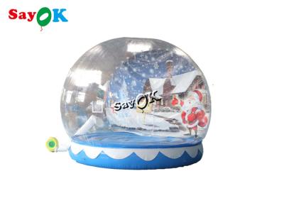 China Transparent Inflatable Christmas Bounce House Snow Globe 3m 10ft For Xmas Decoration for sale