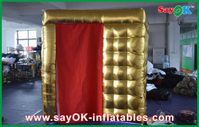 China Inflatable Photo Booth Rental 2.5m X 2.5m X 2.5m Golden Inflatable Photo Booth Photobooth For Weding for sale