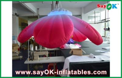 China 1.5m Pink Hanging Inflatable LED Flower Inflatable Lighting For Party for sale