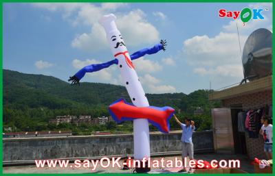 China Anunciando o dançarino inflável branco azul do ar de 5m, céu inflável do cozinheiro do dançarino do ar à venda