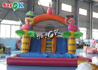 China Slide inflável comercial colorido de lona de PVC Slide inflável com piscina à venda
