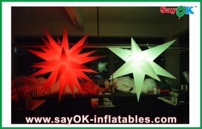 China 190T oxford cloth Party Giant Inflatable Decoration Star Led Lighting white for sale
