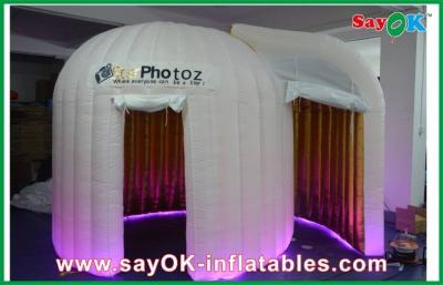 China Wedding Photo Booth Hire 4 X 3 X 2.5m Inflatable Photo Booth Gold Inside White Outside Waterproof for sale