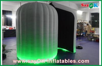 China Photo Booth Wedding Props Round Inflatable Mobile Photobooth Black Inside With 16 Led Lighting Colors for sale