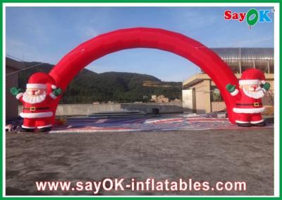 China Oxford Cloth Red Christmas Inflatable Arch , Inflatable Christmas Archway for sale