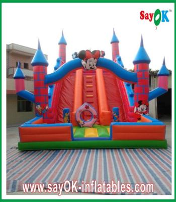 China Inflatable Dry Slide Red Mickey Mouse Inflatable Water Slide 0.5mm PVC L6 X W3 X H5m for sale