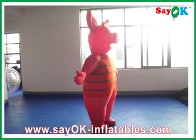 China Inflatable Balloons Advertising Durable Inflatable Cartoon Characters 0.5mm PVC Piglet Moving Cartoon for sale