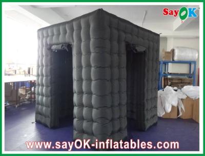 China Photo Booth Wedding Props Versatile Black Inflatable Photo Booth With Two Doors Fire-Resistant Cloth for sale