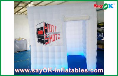 China Inflatable Photo Booth Hire Square Inflatable Photo Booth , LED Light Oxford Cloth Portable Photo Booth for sale