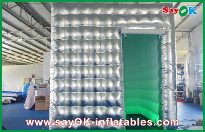 China Inflatable Photo Booth Enclosure Led Lights Photo Booth Tent Sliver Inflatable Oxford Cloth / PVC for sale