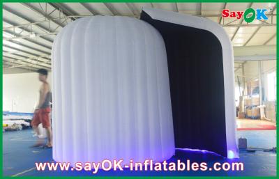 China Advertising Booth Displays Rounded Inflatable Photo Booth Fire-Proof Cloth With Led Lights for sale