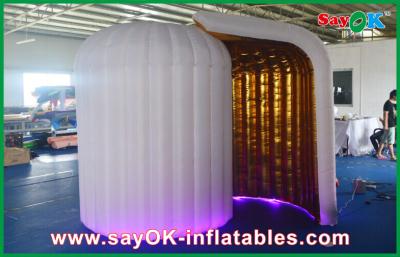 China Inflatable Photo Booth Rental Wedding Party Inflatable Photo Booth Kiosk With Led Lights Rounded Shape for sale