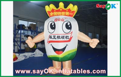 China Blow Up Cartoon Characters Outdoor Cartoon Inflatable Mascot Costume Wind-Proof With Blower for sale