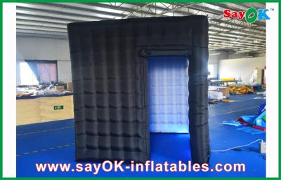 China Portable Photo Booth 2.4m Black Inflatable Photo Booth , LED Light Inflatable Picture Booth for sale