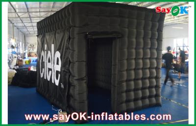 China Party Photo Booth Lighting Large Black Inflatable Photo Booth , Logo Print Blower Cube Picture Box for sale