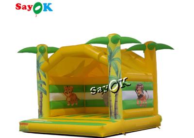 China Customized Coconut Tree Inflatable Bounce House 0.55mm PVC Tarpaulin Material for sale
