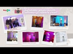 2.5m / 8ft White Square Blow Up Photo Booth Tent With Led Light