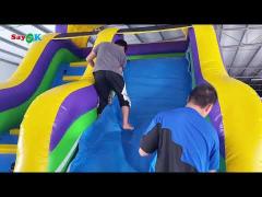 Outdoor Tarpaulin Inflatable Water Slide With Pool Bounce Slide