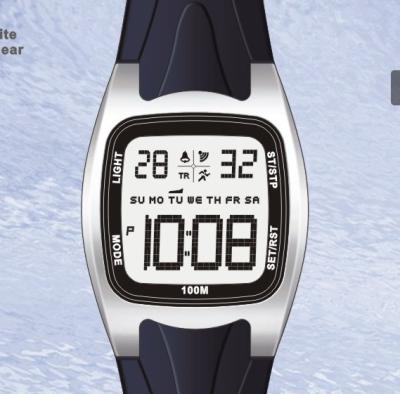 China Reloj de Digitaces del cuarzo de los señores de los deportes de la casilla negra/reloj plástico de Digitaces en venta