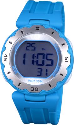 China Relógios de Digitas das mulheres cianas do cronógrafo do LCD do azul com resistência de água 100M à venda