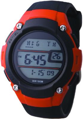中国 15 のラップの記憶二重時間警報が付いている赤い紳士のデジタル腕時計 販売のため