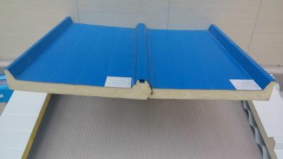 China Blue Waterproof Insulated Sandwich Panels Galvanized Steel Sheet With Fire Insulation for sale