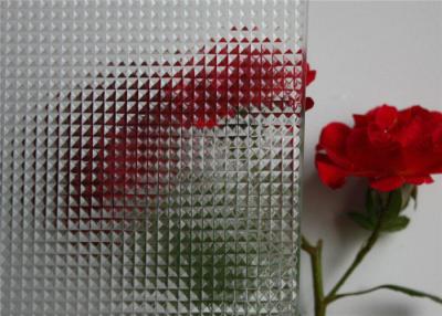 China Diamond / Nashiji Decorative Patterned Glass Flat Shape For Construction for sale