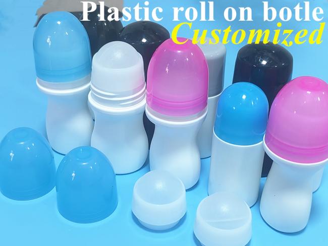 2023 Summer Custom Latest Design 30 Ml 50 Ml 60ml Refillable White PE Deodorant Plastic Roll on Bottle