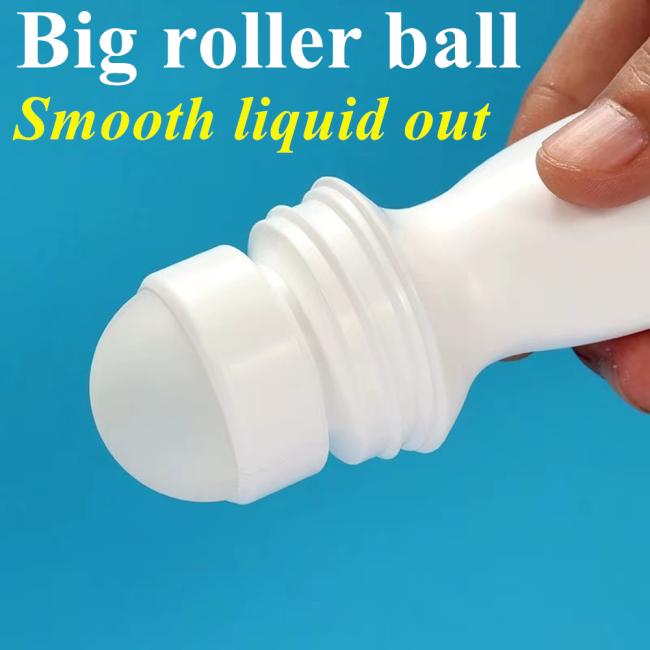 2023 Summer Custom Latest Design 30 Ml 50 Ml 60ml Refillable White PE Deodorant Plastic Roll on Bottle