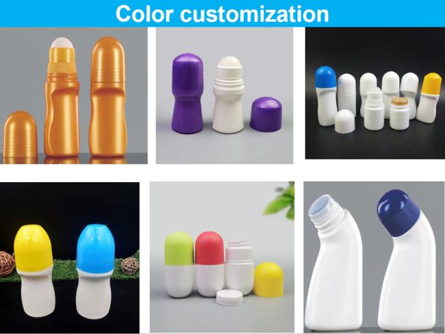 2023 Summer Custom Latest Design 30 Ml 50 Ml 60ml Refillable White PE Deodorant Plastic Roll on Bottle