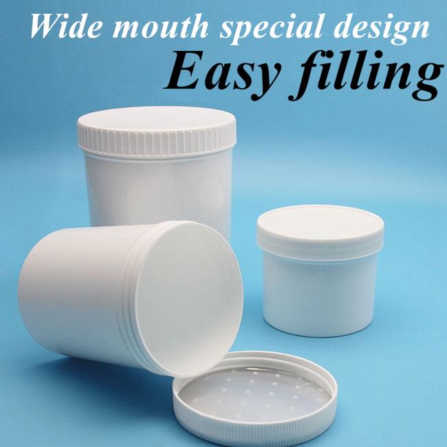 150ml 250ml 500ml 1000ml PP Cosmetics Bottle Cream Jars Cosmetic Packaging Round Plastic Cream Cosmetic Scrub Jar with Screw Cap