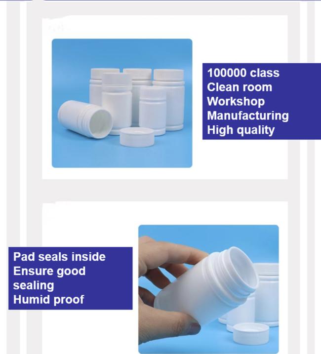 30ml 50ml 50ml 100ml White PE Empty Plastic Vitamin Capsule Supplement Healthcare Pill Package Bottle
