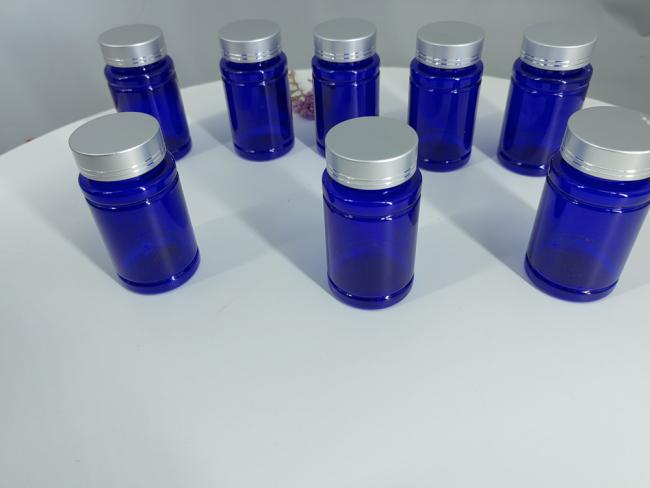 100cc 120cc 175cc Plastic Bottle for Pills Capsules Transparent Blue Pet Refillable Plastic Solid Powder Medicine Bottles