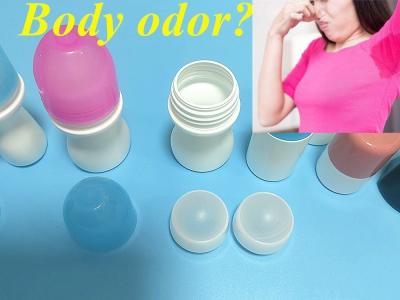 China 50ml 60ml essential oil body odor Underarm Skin Care Plastic HDPE Deodorant Antiperspirant plastic Roll on Bottle for sale