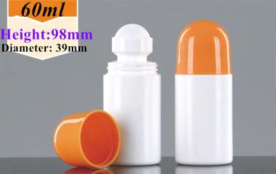 China 30ml 50ml HDPE Plastic Empty Deodorant Essential Oil Roll on plastic Bottle body odor Perfume plastic Roller on Bottle for sale