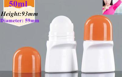 China Leak Proof Plastic Roll On Bottle Orange Cap Roll Up Deodorant Containers for sale