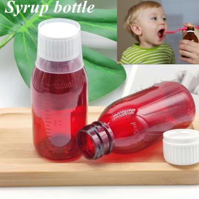 China 3oz 4oz 5oz Empty Round Plastic Syrup Bottle Medicine use Pet Medical Package Cough Syrup Bottle with screw cap for sale