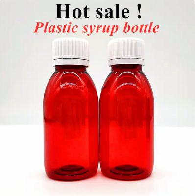 China 3oz 4oz Amber Syrup Glass Bottle with 28mm Neck Plastic Pharmaceutical Cough Syrup Bottle for Oral Liquid for sale