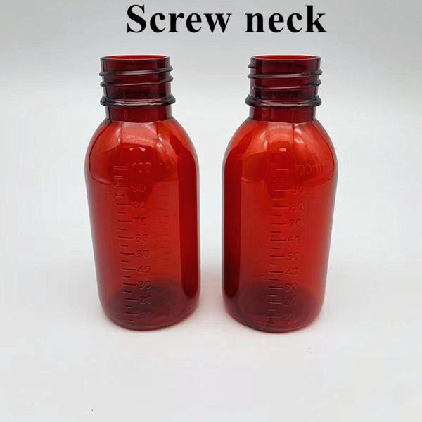 Quality 100ml 120ml 150ml Ample Pet Red Container Cough Syrup Bottle Medicine oral for sale