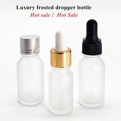 China 5ml-50ml Essential Oil Glass Dropper Bottle Frosted Glass Serum Bottle for sale