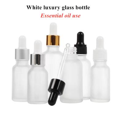 China 15ml 20ml 30ml Frosted Glass Dropper Bottles Hot Stamping Surface for sale