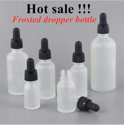 China Luxury 15ml 20ml 30ml 50ml Empty Essential Oil Matte White Frosted amber essential oil glass Dropper Bottle for sale