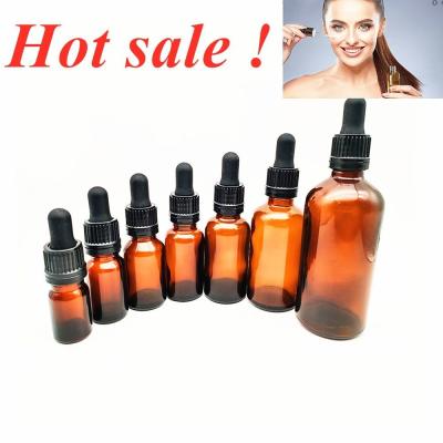 China Essential Oil Packaging 1OZ 2OZ 20ml 30ml 50ml Amber essential oil serum Glass Dropper Bottle with Childproof Cap en venta