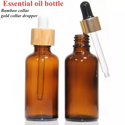 China 30ml 50ml 60ml 100ml Hair Oils Serum Beard Oil Amber Brown empty round essential oil Glass Dropper Bottle for sale