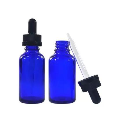 China Blue 100ml Dropper Bottle Serum Frosted Glass Dropper Bottles for sale