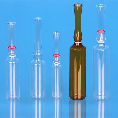 中国 2ml 5ml 10ml Empty USP standard borosilicate Glass Ampoules Transparent and Amber Color for penicilin Injection Medicine 販売のため