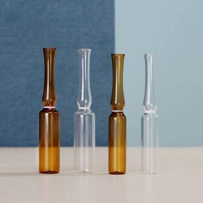 China 1ml 2ml 5ml Breaking Ring Transparent Amber Glass Ampoule USP I Pharmaceutical Packaging glass ampoule with ISO standard for sale