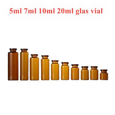 China sterile 10ml vial 5ml Clear Amber Moulded Sterilie Medical Cosmetic Low Borosilicate Injection Glass Vial for sale