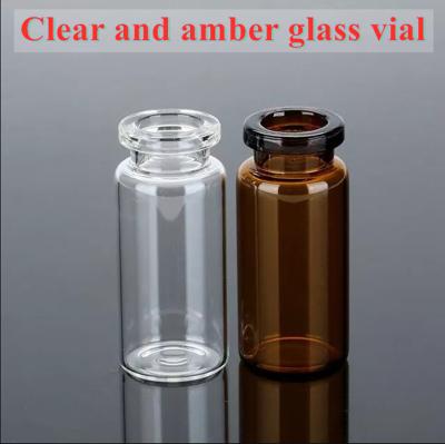 China Pharmaceutical 5ml 10ml Empty Amber Clear Injection Tubular medical Glass bottle Vial Bottle with Butyl Rubber Stopper for sale